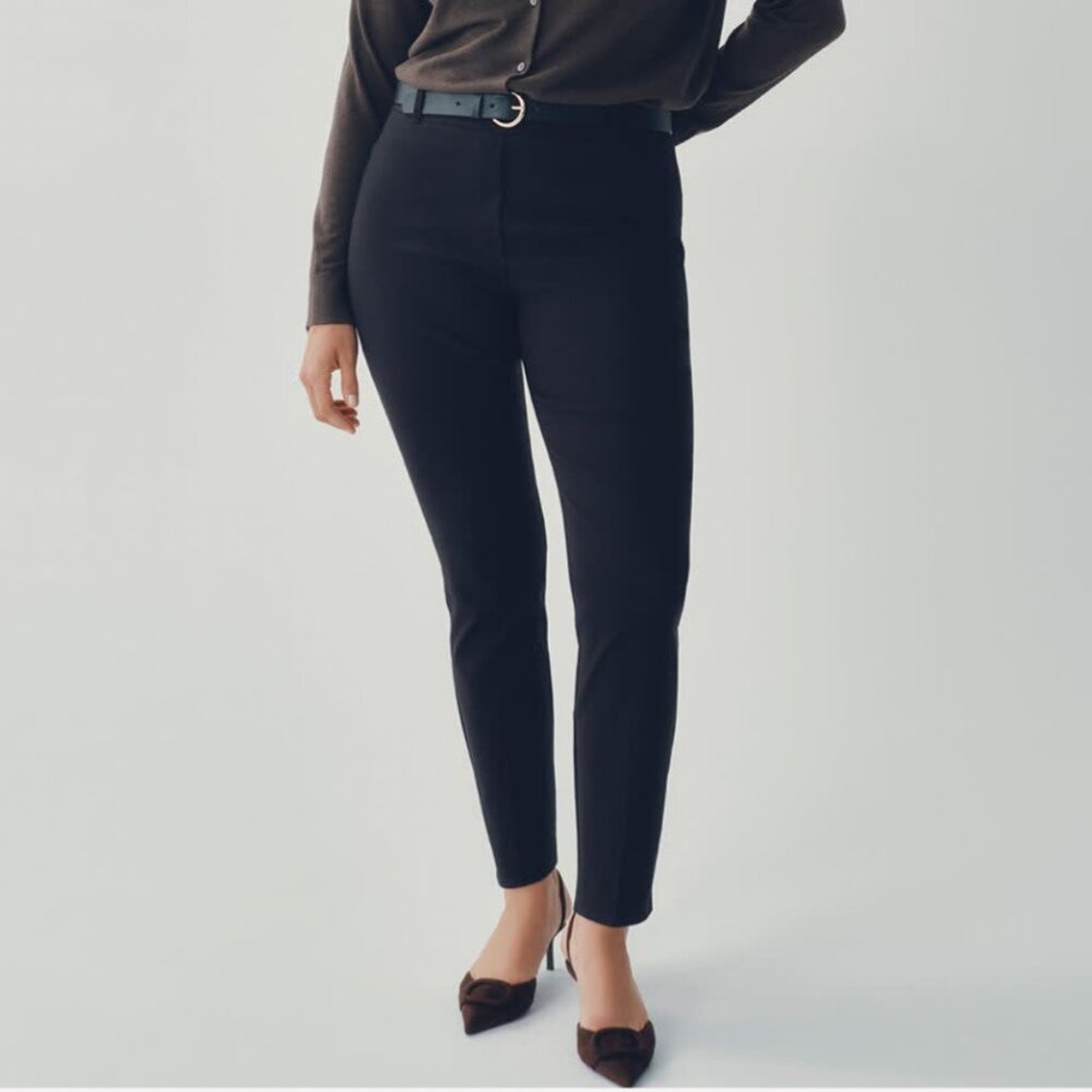 Reitmans Classic Black Slim-Leg Dress Pants, Size 12, Workwear, High-Rise
